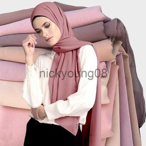 Lenços de pingente multicolor macio mulheres simples bolha chiffon cachecol hijab envoltório femme foulard xales headband muçulmano hijabs cachecóis x0904