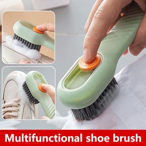 New Automatic Liquid Shoe Brushes With Soap Dispenser Long Handle Soft Bristles Brush Cleaner For Household Laundry Cleaning Brush wholesale