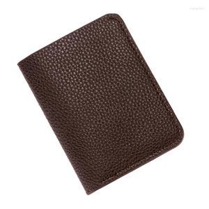 Kortinnehavare Sleek Litchi Pattern Holder Wallet Organisatörer Licenser Lagringskort ID: er är perfekta för dagliga användningsresor 517D