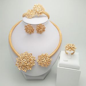 Charm Bracelets Kingdom Ma Nigerian Wedding Bridal African Gold Color Jewelry Set Dubai Necklace Bracelet Earrings Ring Sets 230901