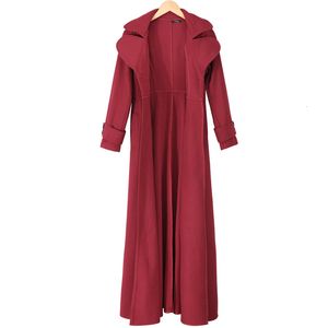 Women's Wool Blends European and American Women's Clothing Autumn and Winter Style Woolen Coat High Collar 230901