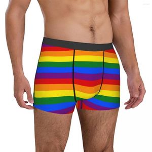 Underpants Classic Rainbow Print Underwear Colorful Stripes Men Panties Design Plain Boxershorts Trenky Shorts Briefs Big Size 2XL