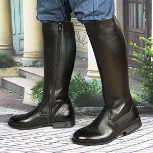 Stiefel Frühling Herbst Britischen Stil Ritter Nähen Echtes Leder Männer Kniehohe Lange Ritter Militär Stiefel Winter Plüsch Innen 230901