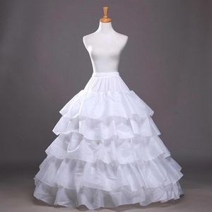 Sprzedaż w magazynie cztery obręcze Pięć warstw Petticoats A-Line Poślizg ślizgowa Crinoline na suknie balowe Quinceanera Wedding Prom Dresse287a