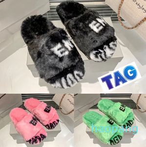 quality Casual Shoes Slippers Comfort Slipper indoor Warm fur sandal fluffy fuzzy plush slides comfortable winter woman shoes