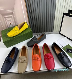 Luxury Men Loafers Yellow Blue orange Moccasins Italian Slip On Men Dress Original Male Office Party Wedding drive Casual Shoes