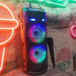 Portabla högtalare Stora fyrkantiga dans Portable Bluetooth -högtalare LED Colorful Light Soundbar Column KTV Soundbox Wireless Subwoofer HiFi Boombox HKD230905