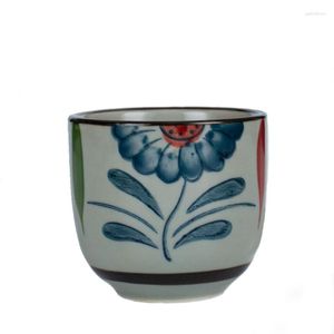 Koppar tefat antik te skål keramisk handmålad kopp japansk stil