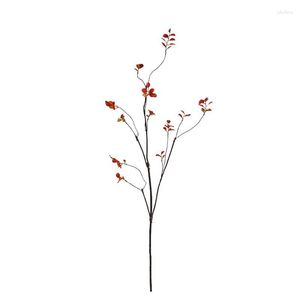 Dekoratif Çiçekler Çin tarzı 4 başlı ölü dallar ve sonbahar yaprakları Simülasyon Bitkileri Ofis Oturma Odasında Yeşil