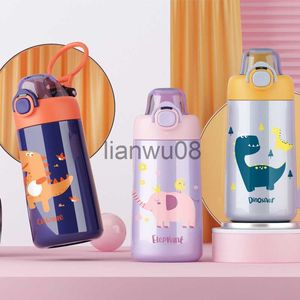 Cups Dishes Utensils 350ml Thermos bottle for Kids Thermos Mug Double Stainless Steel Cartoon Vacuum Flasks Children Cute Thermal Water Bottle x0904