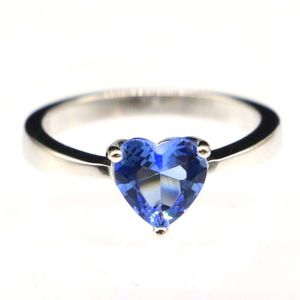 Bröllopsringar 6x6mm rekommenderar starkt toppsäljande 3G Heart Created Violet Tanzanite White Sapphire 925 Solid Sterling Silver Rings 230901