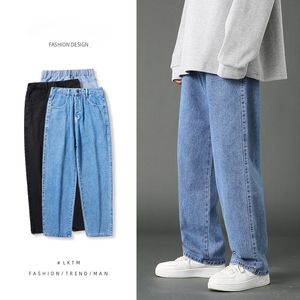 Men's Jeans Men's Straight Jeans Spring Summer Classic Style Elastic Waist Loose Drape Fashion Y2k Trousers Male Streetwear 230904