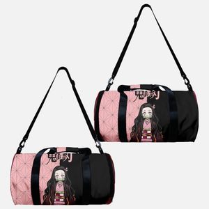 Сумки для покупок Demon Slayer Аниме Мужская спортивная сумка через плечо Женская бочкообразная сумка для йоги на плечах для мальчиков и девочек с героями мультфильмов на открытом воздухе 230901