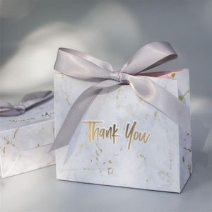 50pcs Kreatywne szary marmurowy torba na prezent na imprezę Papier Baby Shower Papier czekoladowe pudełka Pakiet Pakiet Wedding Favors Candy Boxes185m
