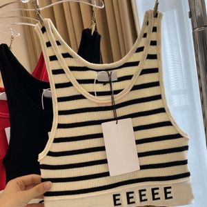 Crop Top Womens tröja skjorta stickar tee designer tank toppar kvinnor kläd mode brev tryck sommar ärmlös pullover väst camis sexig streetwear skjorta