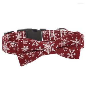 Hundhalsar Bow Ties For Dogs Snowflake Pet slipsar lätt att bära metallspänne justerbar valp Small Medium Large Boy Girl