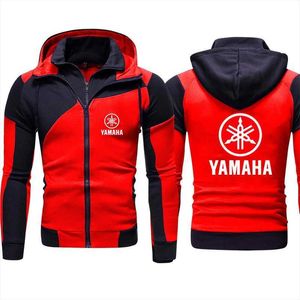 Moletom com capuz masculino 2023 outono inverno com capuz para impressão motocicleta zip moletom pulôver jaqueta de motociclista yamaha roupas masculinas lst230902