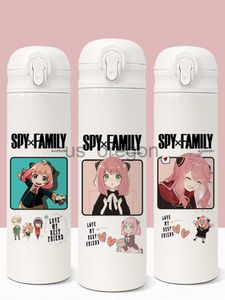 Garrafa térmica Japão Anime Thermos Cup SPY x Family Theme Crianças Lady Daily Thermos Cup com palha 304 aço inoxidável x0904