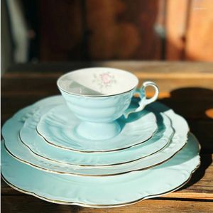 Tazze Piattini Tazza da caffè in ceramica Tazza da viaggio Fiore Estetica Tazza riutilizzabile Speciale Originale Filizanki Do Kawy Cucina Sala da bar Set