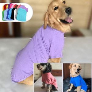 Köpek Giyim Pet Giyim Pamuk T-Shirt Boy Boyut Bahar ve Yaz Düz Renk Yuvarlak Boyun 1 PCS