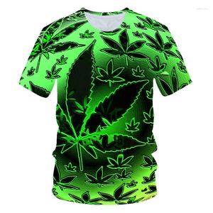 Men's T-skjortor 3D Tryckt Green T-shirt Summer Hawaiian Beach Holiday Style Casual Jacket Clothemian