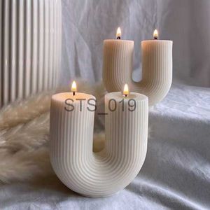 Altri articoli per la salute e la bellezza Stampo in silicone per candele profumate a forma di U Candela ad arco a strisce fai da te Stampo in resina in gesso Ornamento per candele Creazione di stampi Decorazione della casa x0904