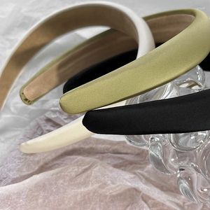 Hair Clips Spring And Summer Monochrome Wide Band Girls' Retro Elastic Thickened Korean Women's Accessories