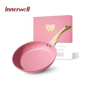 Pannor Innerwell Kitchen Frey Pan Nonstick Toxin Free Skillets Stone Cookware Breakfast Sand Steak Fried Egg Gourmet Cook 230901
