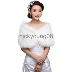 Pendant Scarves Womens White Faux Fur Bridal Wrap Stole Shawl Cape Wedding Artificial Pearl Ball Embellishment Winter Jacket Coat Shrug x0904