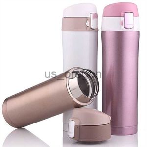 Thermos da 500 ml Tazza da tè e caffè isolata per guidare e mantenere al caldo Bottiglia d'acqua sotto vuoto fredda Acciaio inossidabile 304 Thermos Tazza Coperchio con chiusura pop-up x0904