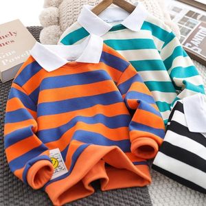 Hoodies Sweatshirts 2023 الأطفال من النوع الثقيل للأولاد الشريط القطني طويل الأكمام الطويلة رضيع BOY TOPS KIDS Spring Fall Complements 5 6 7 8 9 10 11 12 13 14Years 230904