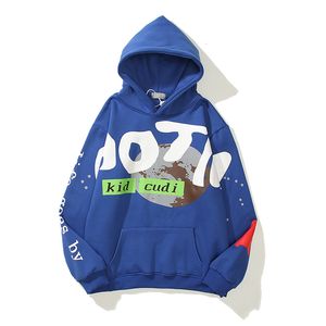 Men's Hoodies Sweatshirts WEST Letter Foam Fleece Sweatshirt Mens and Womens Retro Oversize Casual Hoodies Harajuku High Street Pullover Hoody 230901