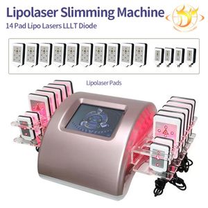 Slimming Machine The 5Mw 635Nm-650Nm Lipolllt Lipolysis 14 Pads Body Slimming Sculpting Beauty Equipment