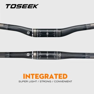 Bike Handlebars Components TOSEEK Matte 3K Carbon Fibre Bike Mountain Handlebar Cycling MTB Riser/Flat Handlebars 31.8mm Bicycle Parts 230904