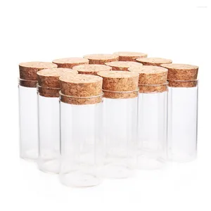 Storage Bottles 12pcs 25ML Transparent Glass Jar Tank Sealed Food Flower Tea Dried Fruit Grains Container With Cork