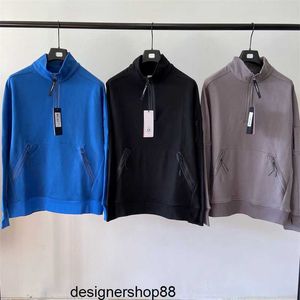 Cp Fine di alta qualità Commercio estero Casual Edizione coreana Studente giovanile Abbigliamento da uomo alla moda Pullover con mezza cerniera in cotone solido addensato per uomo