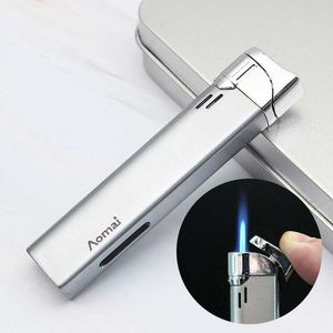 Slender Mini Torch Turbo Lighter Metal Butane Cigar Lighter No Gas Cigarette 1300 C Windproof Lighter Smoking Accessories 3QI3