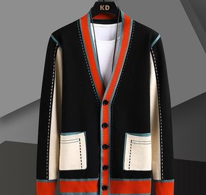 디자이너 남자 스웨터 럭셔리 니트 카디건 스웨터 캐주얼 한 싱글 가슴 인쇄 코트 재킷 남자 옷