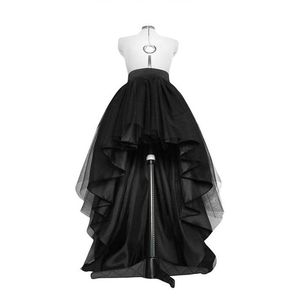 High Low Black Tulle Skirt Asymmetrial Hem Tutu Layered Wedding Bridal Gown High Waist Pleated Prom Gala Stylish Saia Bridal Acces290f