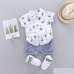 幼児の夏の男の子の服セット幼児漫画TシャツTopsaddshorts Outfits Ropa Nina Drop Delivery Dhdok