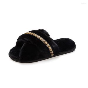 Slippers Summer Outdoor Mules Women Fashion Square Toe Furry Flat Shoes Office Ladies Feather Slides Chic Flats Black White Blue