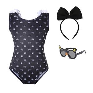 Clothing Sets Baby Girls Wednesday Addams Swimwear Addams Summer Swimsuit Children s Cospaly Costume Kids Carnival Halloween Party Clothing 230901