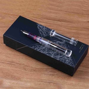 분수 펜 새로운 Majohn C1 Fountain Pen 투명한 아이 드로퍼 EF F M NIBS 잉크 펜 학교 사무실 쓰기 펜 크리스마스 선물 원본 상자 hkd230904