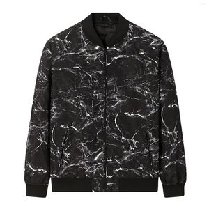 Giacche da uomo Giacca con colletto alla coreana Cerniera Cravatta Tintura Stampa Cappotto uniforme da baseball Inizio autunno Sottile Casual Capispalla leggero maschile