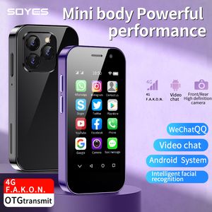 Orijinal Soyes N5 Android Cep Telefonları Süper Mini Akıllı Telefonlar 4GB 64GB 5.0MP Çift Sim Cep Telefonu Küçük 4G LTE Dokunmatik Ekran Yüz Kimliği Akıllı Telefon Bluetooth WiFi FM TF Kart