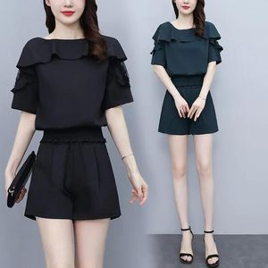 Casual Dresses Fashion And Sexy Two-piece Set Niche Lace Short Sleeved Slimming Oversized Women's Summer Clothing Profession
