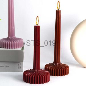 Other Health Beauty Items 3D Vase Shaped Candle Mold DIY Striped Column Scented Candle Making Tool Acrylic Plastic Molud Pot Wholesale Home Decoration x0904