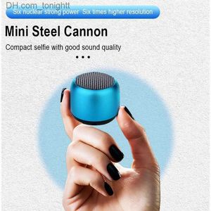 Bärbara högtalare Mini Bluetooth Small Speaker Portable Wireless Outdoor Camera med Microphone Stereo Metal Subwoofer Small Steel Cannon Q230904