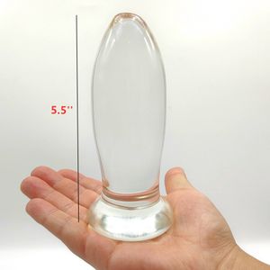 Vibrators 51mm Large Crystal Butt Plug Vagina Ball Big Glass Anal Dildo Bead Fake Penis Adult Masturbate Sex Toy for Women Men Gay 230901