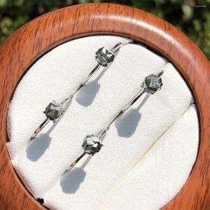 Anelli a grappolo 1 pezzo Fengbaowu Colombia naturale grezza pirite grezza croce di ferro anello in argento sterling 925 gioielli di moda regalo per donne uomini